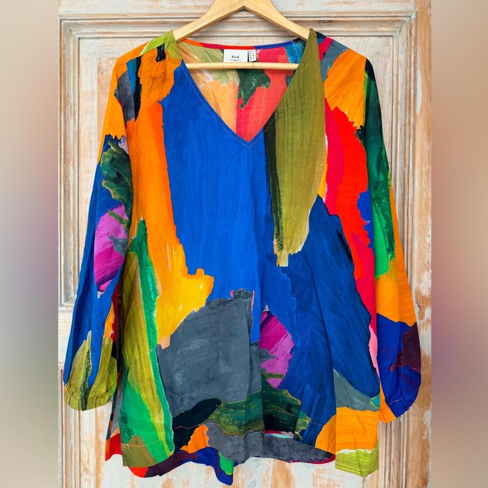 ELK (ethical Australian design brand) colourful tunic top with/out waist tie.